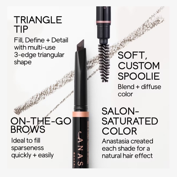 Anastasia Beverly Hills Brow Definer 3 in 1 Triangular Brow Pencil in Dark Brown - Picture 4 of 11